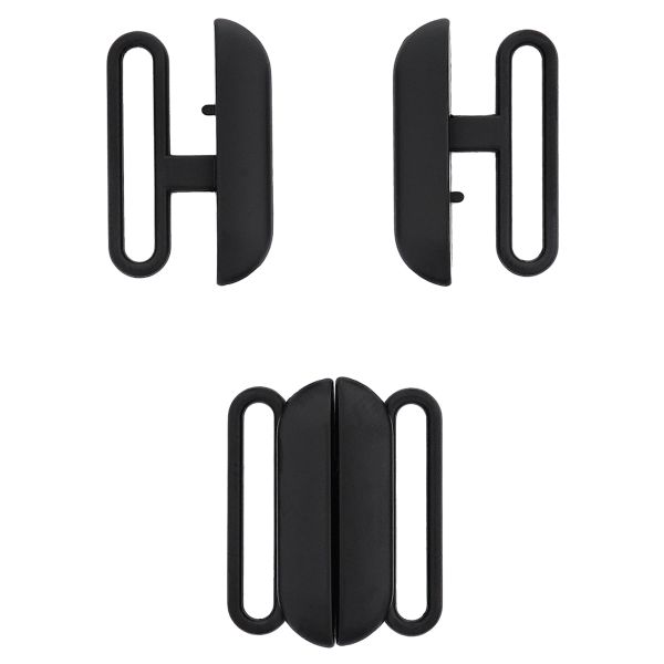 Застежки для купальника (бикини) металл 20.0 мм, черный матовый, МВ_2235, 6 шт