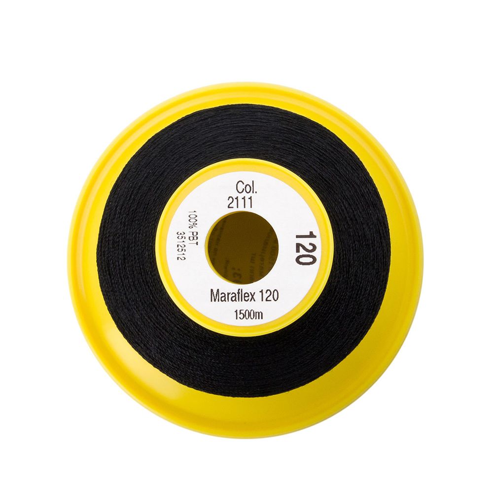 Нитка эластичная Gutermann Maraflex 120 (1500 метров), 1 кат. | 2111 ультра-черный