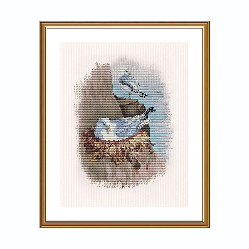 Набор для вышивания нитками Нова Слобода, Чайки 28х36 см