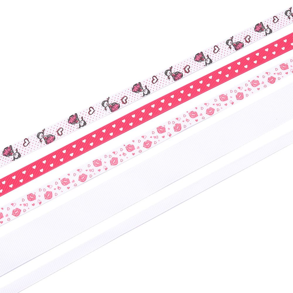 Набор репсовых лент, 5 шт, 45 м (2 шт по 18 м и 3 шт по 3 м), цвет белый