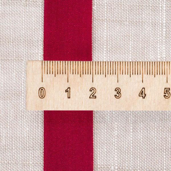 Косая бейка трикотажная 20 мм / 100 метров, C520 темно-красный