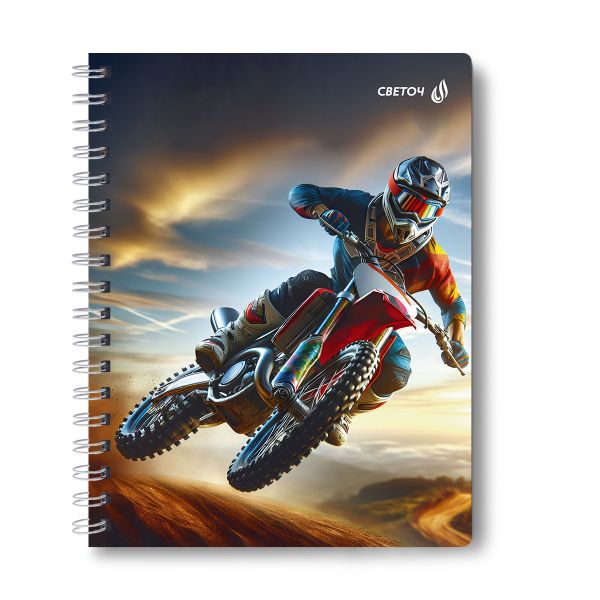 Тетрадь ученическая общая, A5 96 л. на гребне 60 г/м², белизна 90 %, 4 шт, клетка, 01187 На предельной скорости, Светоч Т111