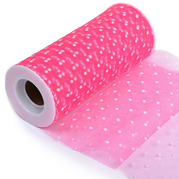 Фатин на шпульке средней жесткости 150 мм / 22.86 метра, TBY.T663.007, цв.007 розовый