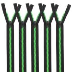 Молния трактор Arta Т5 (5 мм) 1 зам., разъем., 80 см, Neon, разъем., цв. 2076 -F цв. 077 черный / 049 яр.салатовый, уп.5 шт