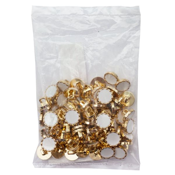 Пуговицы на ножке 18L (White/G), 72 шт