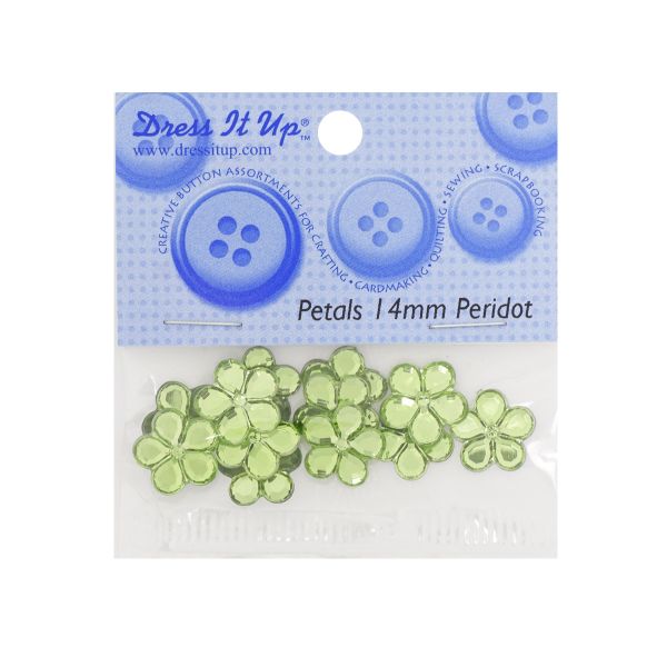 Кабошон декор подарков Цветы 14 мм, 15 шт, зеленый, Dress it up