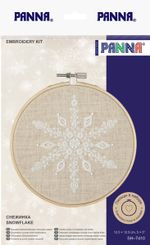 Набор для вышивания нитками Panna, Снежинка, 12.5х12.5 см