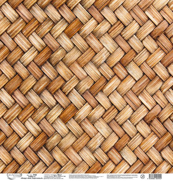 Бумага для скрапбукинга Вокруг меня. Коричневый 190 г/м², 30.5х30.5 см, 10 шт, 4, Mr.Painter PSR 210807