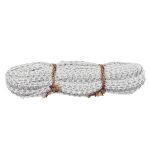 Тесьма отделочная вязаная 15 мм, 10 м, белый/серебро