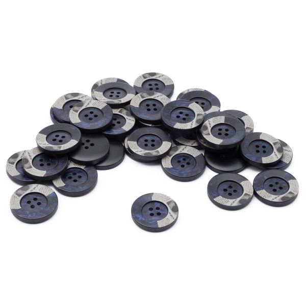 Пуговицы 4 прокола 44L=28 мм, пластик, col.D темно-синий, 36 шт, CN2818