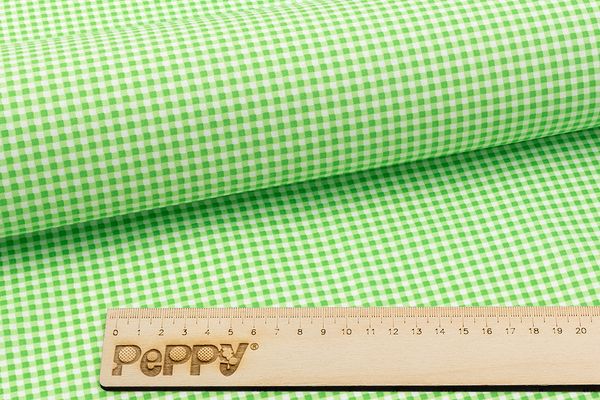Ткань для пэчворка Peppy Бабушкин сундучок, отрез 50х55 см, 140 г/м², БС-48 клетка зеленый, Peppy