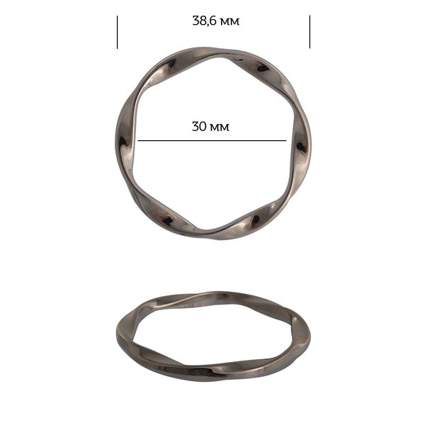 Кольцо литое металл in ⌀30 мм (38.6 мм внешн.), 1A1185.2 цв. никель уп. 10 шт