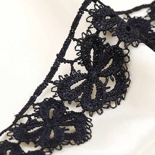 Кружево гипюр (плетёное) 30 мм, диз. 128, цв.7 т.синий, уп. 9 м, Kruzhevo