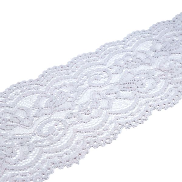 Кружево эластичное (стрейч) 100 мм / 13.71 метров, C154 светло-серый