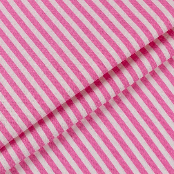 Ткань для пэчворка Peppy Бабушкин сундучок, рулон 112 см / 5 метров, БС-28 полоска я.розовый, Peppy