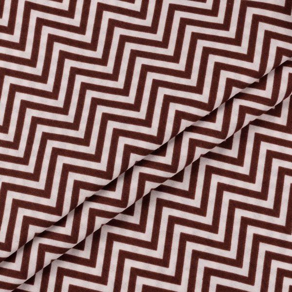 Ткань для пэчворка Peppy Бабушкин сундучок, отрез 50х55 см, 140 г/м², БС-08 зигзаг коричневый, Peppy