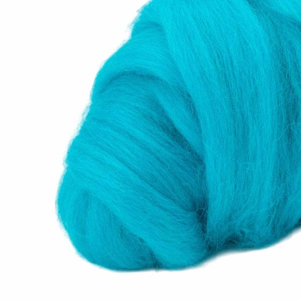 Шерсть для валяния мериносовая тонкая 100 г, 172 яр.голубой, Троицкая
