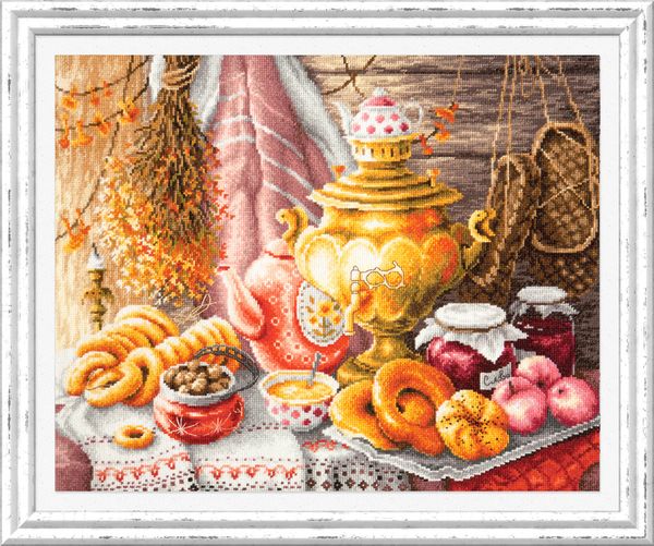 Набор для вышивания нитками Чудесная игла, У самовара. 40х34 см