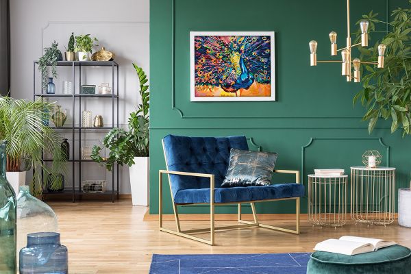 Картина по номерам Фрея PNB/PLC-231, Разноцветный павлин, (цветной холст) 50х40 см