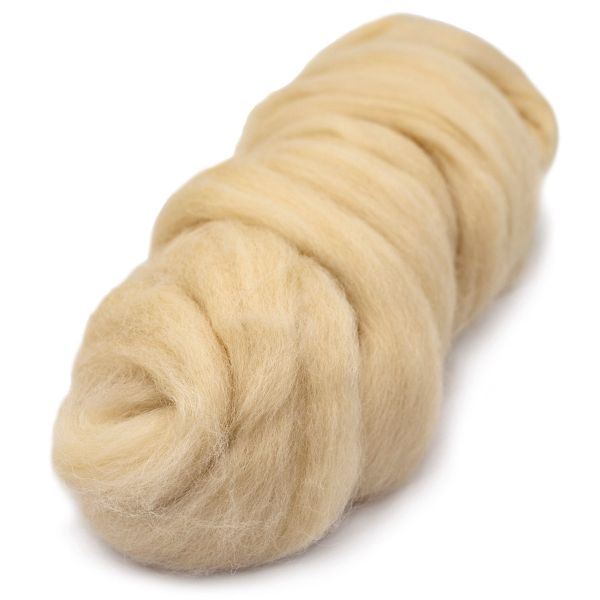 Шерсть для валяния Камтекс Лента для валяния п/тонкая 1х50 г, (25-28 мкр), 2.1 м, 001 суровый, 614644-20