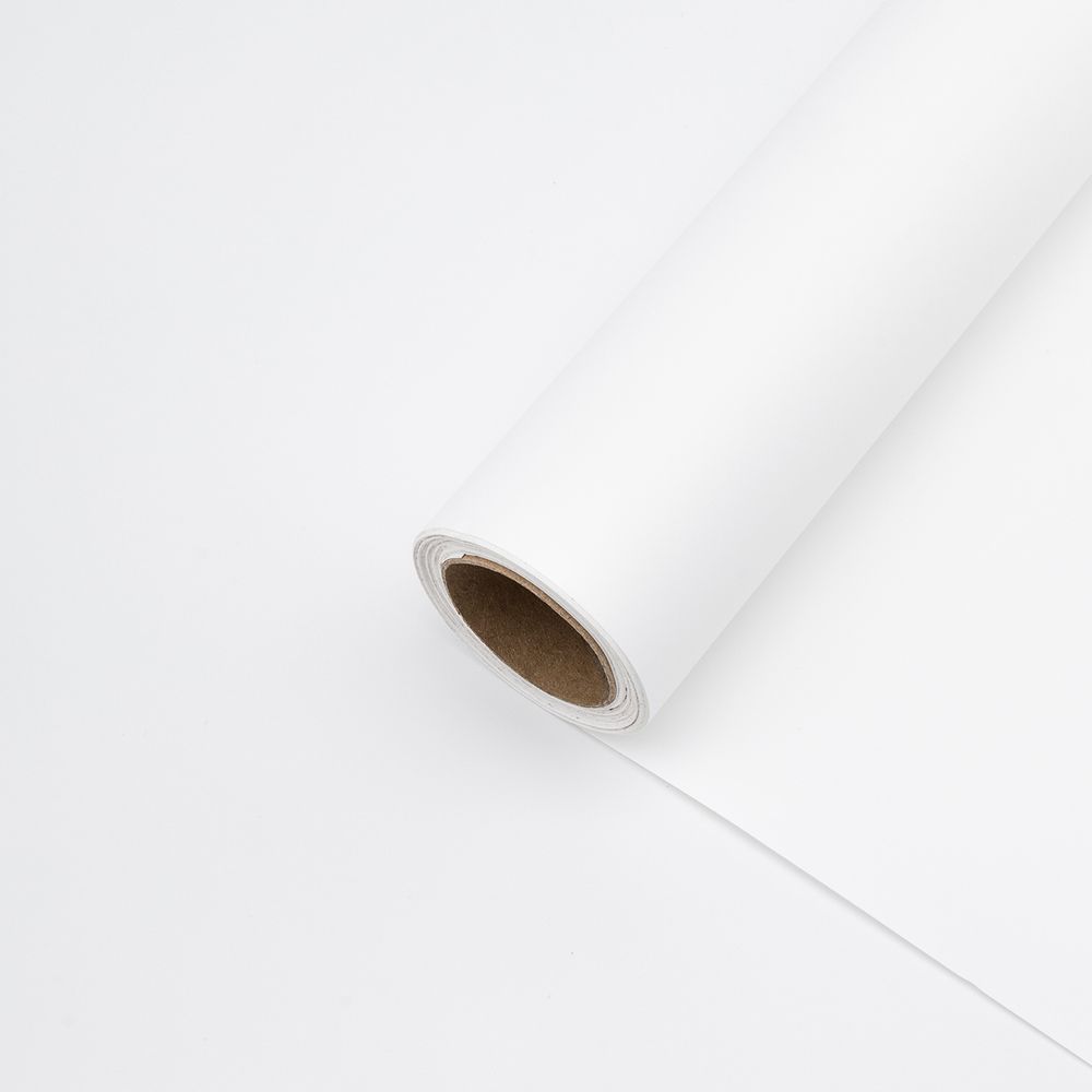 Пленка упаковочная однотонная для цветов и подарков, 65 мкр, 58см / 10м ± 5% (VH2541 белый)