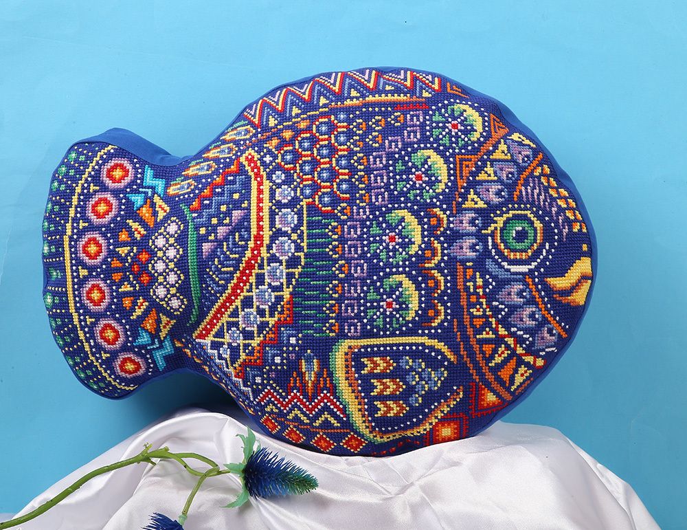 Набор для вышивания нитками Panna, Подушка. Моя рыбка, 44,5х32,5 см