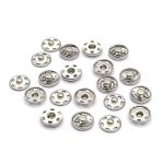 Кнопка пришивная металл ⌀12.5 мм, никель / белый, 10 шт, КПР6