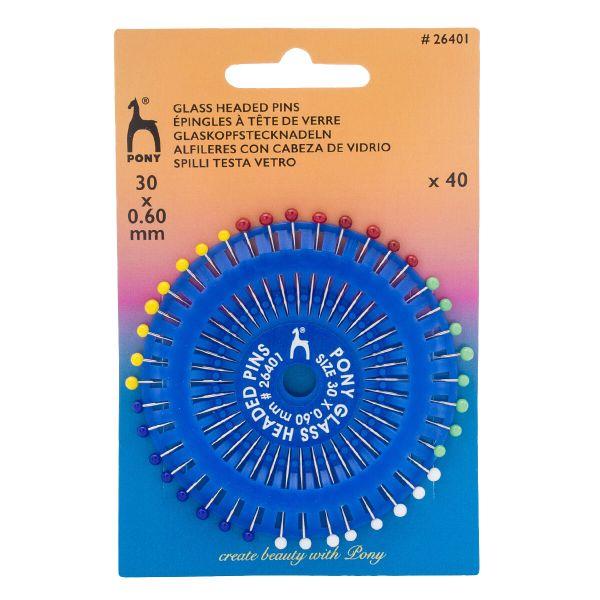 Булавки портновские 0.6 мм, l=3 мм, сталь, 40 шт, Pony, 26401