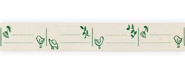 Лента хлопок с рисунком 20.0 мм / 5 шт по 3 метра, B1_001/035 Птичка, CLP-201 Gamma