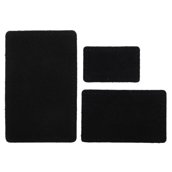 Набор заплаток пришив. из замши, прямоуг-к 4х6,4см, 6х9,6см, 8х12,7см, с перфорацией, 3 шт (20 черный), 59403