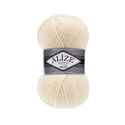 Пряжа Alize (Ализе) Superlana Maxi / уп.5 мот. по 100 г, 100м, 599 слоновая кость A