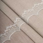 Кружево шантильи (реснички) на сетке 60 мм / 30 метров, белый, 3AR1279