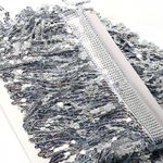 Бахрома отделочная 15.0 мм / 4.5 метра, с пайетками, TBY.11503, цв.серебро