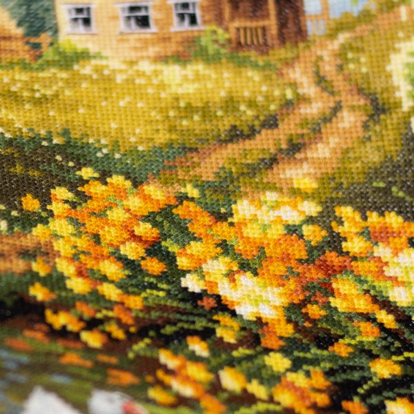 Набор для вышивания нитками Чудесная игла 110-331, Деревенский пруд, 40х31см