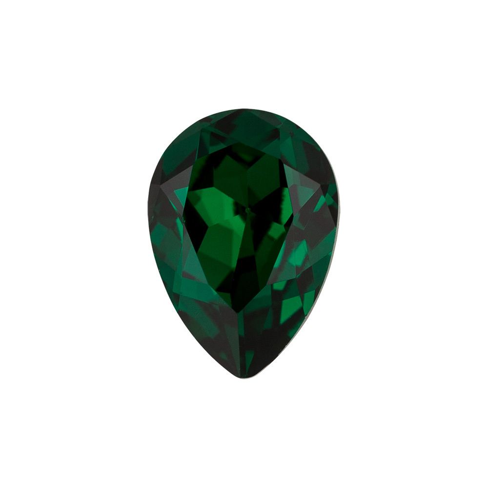 Стразы стекло 14х10 мм, 6 шт, изумруд (emerald 50730), Preciosa 435-16-301