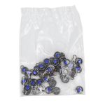 Крючки пришивные декоративные 10х21 мм, чер.никель / сапфир цв.935, 20 шт