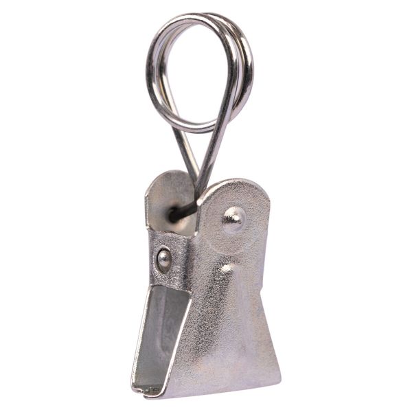 Зажим для штор 19 мм (⌀8 мм), с пуклей, 100 шт, металл, никель, Gamma С-20