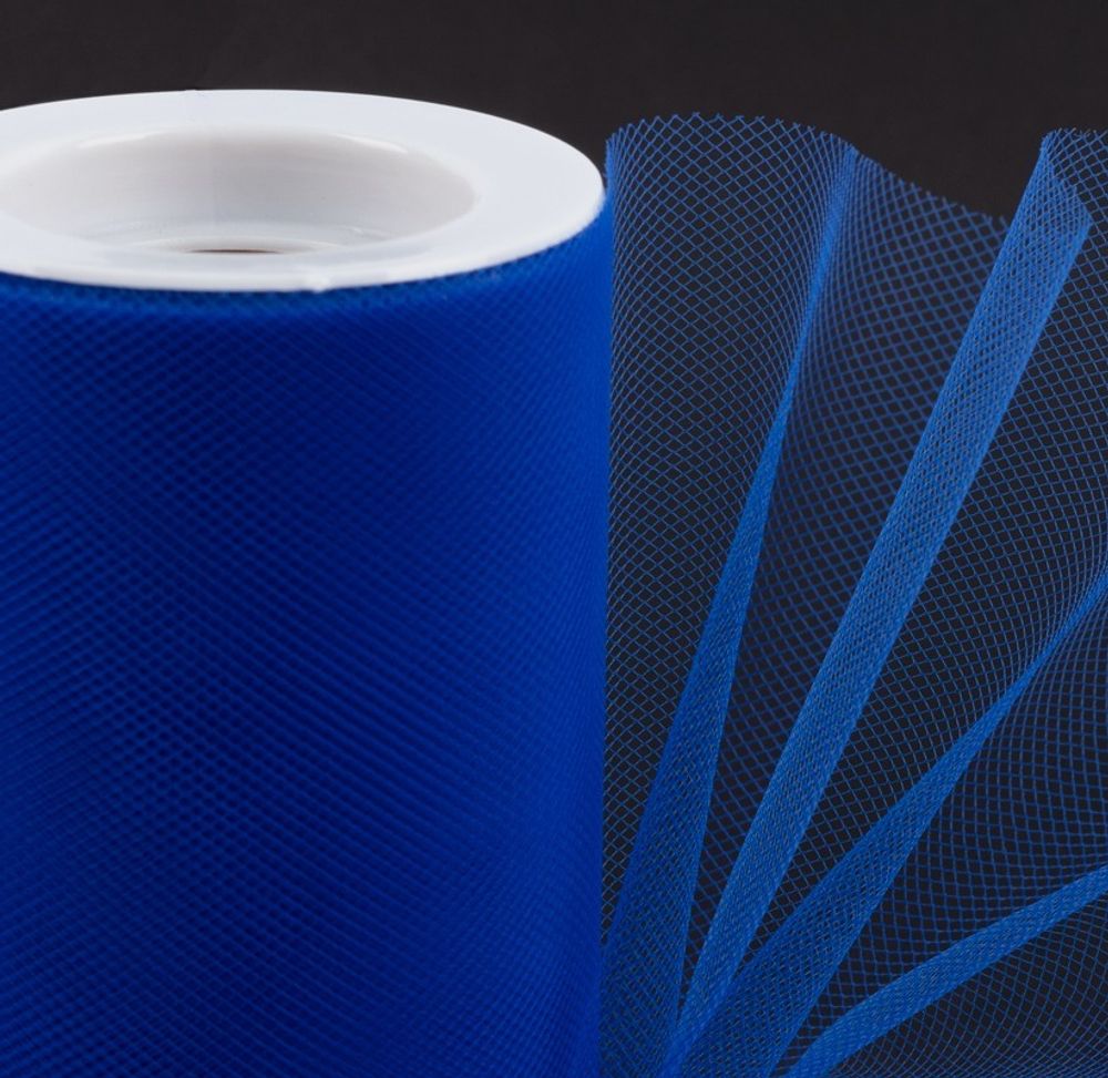 Фатин на шпульке средней жесткости, 100% нейлон, 150 мм, 05 синий, 22,86м, Gamma FTN/R