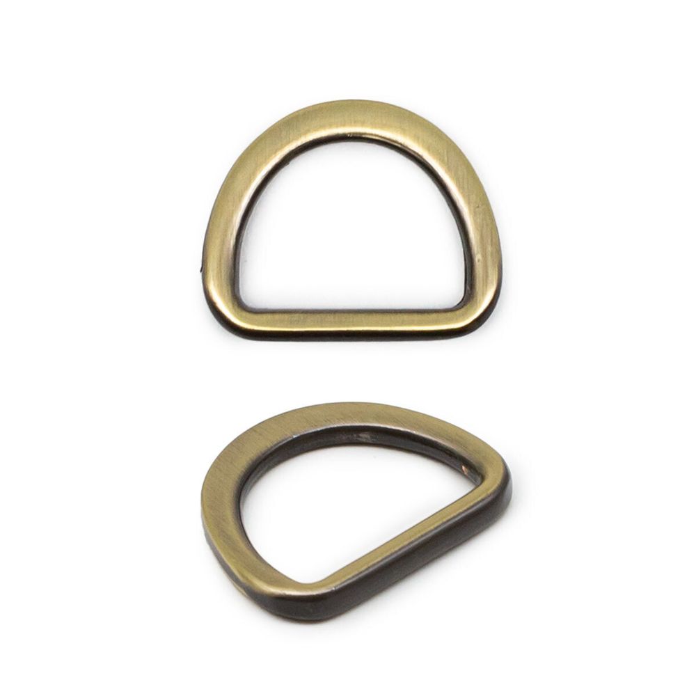 Полукольцо литое металл внутр. 15 мм (внешн. 20х17 мм), плоское, 20 шт, латунь ГР, 6870