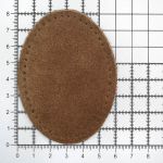 Заплатки пришивные из замши, овал 6х8,2см с перфорацией, 2 шт, 100% кожа, 32 кэмел, 59114
