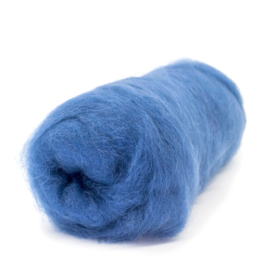 Шерсть для валяния Камтекс Кардочес п/тонкая 1х100 г (27-29 мкр), 022 джинса, 558467-33