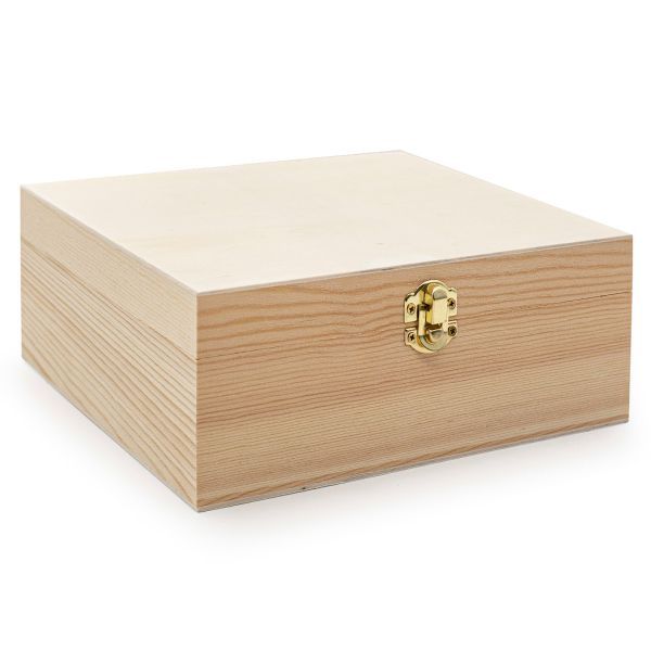 Заготовка для декорирования Шкатулка деревянная с шестью отсеками, сосна/фанера из тополя, 21.5х21.5х8.5см