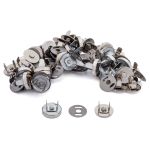 Кнопка магнитная металл ⌀14.0 мм, никель, 20 шт, S090662