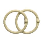 Кольца для альбомов разъемные металл 25 мм, 10 шт, молочный, 5AS-103