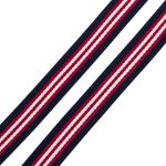 Стропа (ременная лента) 30 мм / 50 метров, с принтом 2-сторонняя, 1253 красный/белый/черный, 3Al361