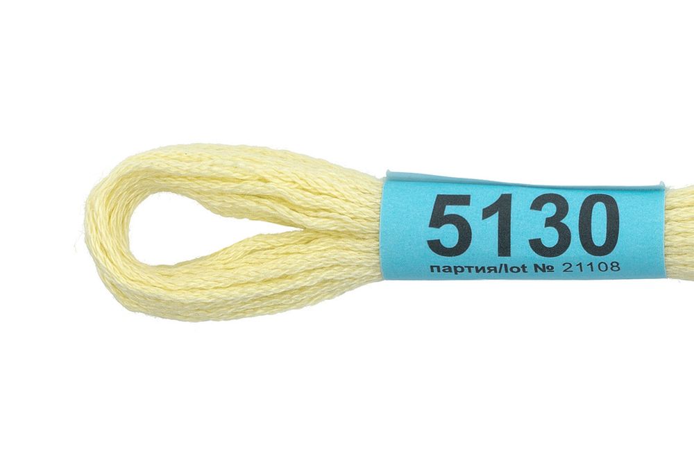 Мулине Gamma 100% хлопок, цв.5130 бл.желтый, 24 мотка по 8 метров