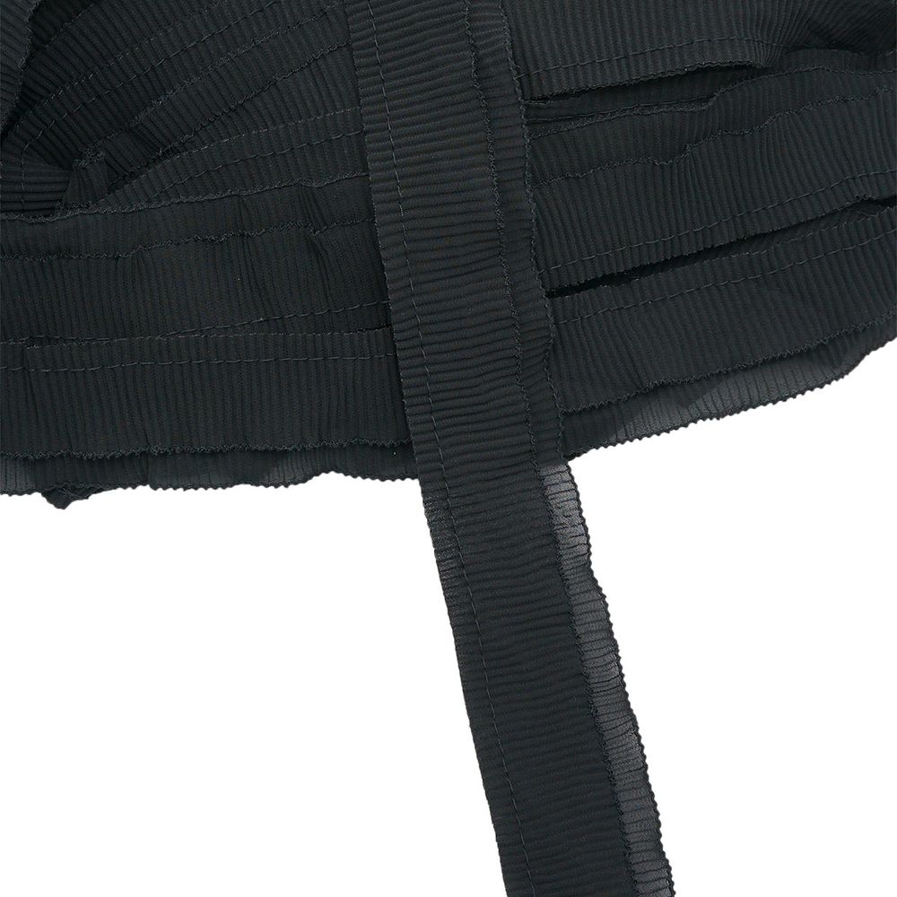 Кружево плиссированное 50 мм, / 45.72 метра, складка плиссе, двухслойное, цвет черный