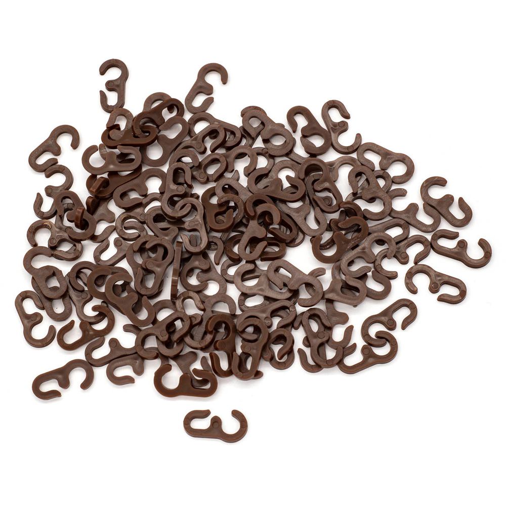 Крючки шторные для карниза 29 мм, LF-300, цв.коричневый (100 шт/уп)