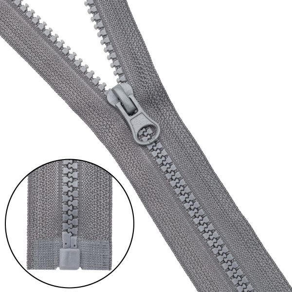 Молния трактор Т5 (5 мм) 1 зам., разъем., 80 см, 275 серый, 10 шт