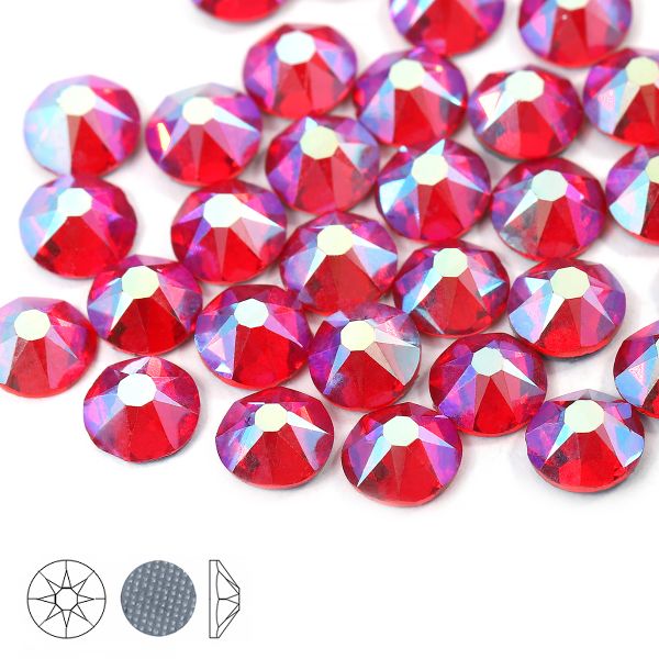 Стразы термоклеевые Xirius 8+8 граней SS20 (4,6-4,8 мм) HF20-07 цв. AB Siam, уп. 100 шт